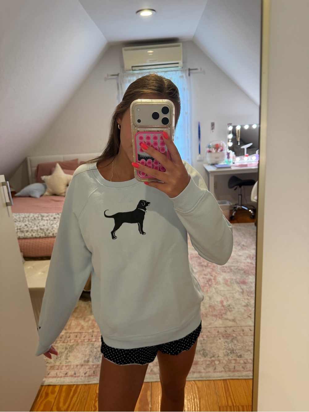 The Black Dog Light Blue Crewneck with Black Logo